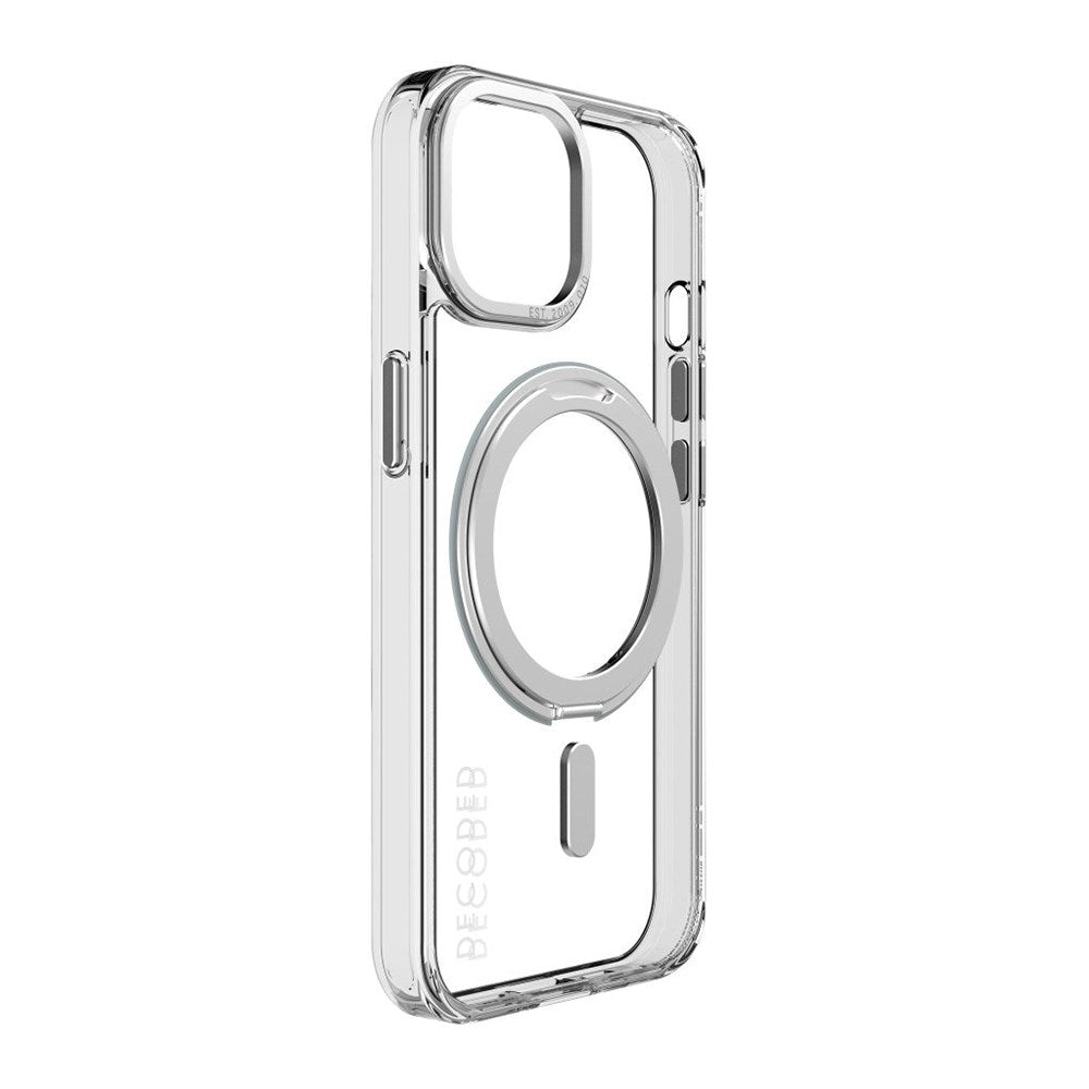 Decoded iPhone 15 Loop Stand Plastik Mobil Cover - 100% Genbrugsplast - MagSafe Kompatibel - Gennemsigtig