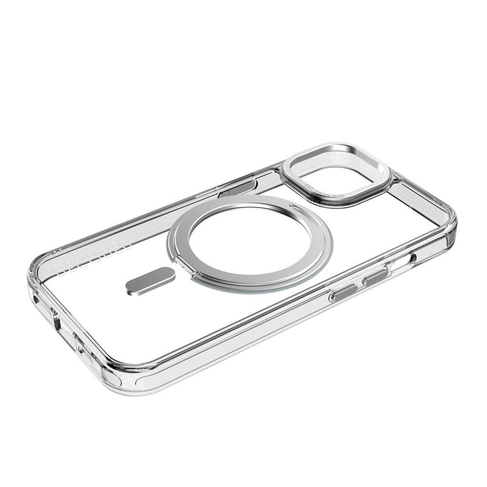 Decoded iPhone 15 Loop Stand Plastik Mobil Cover - 100% Genbrugsplast - MagSafe Kompatibel - Gennemsigtig