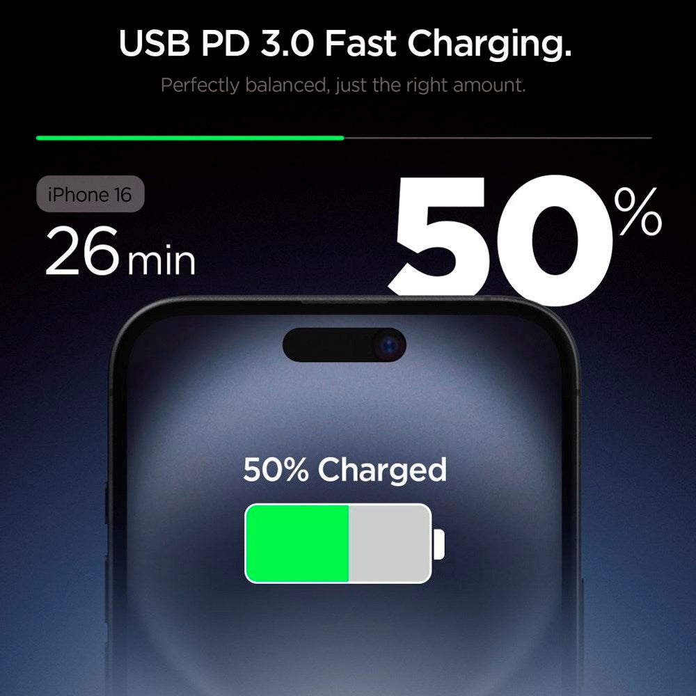 Spigen - 20W Vægoplader - 1x USB-C - Sort