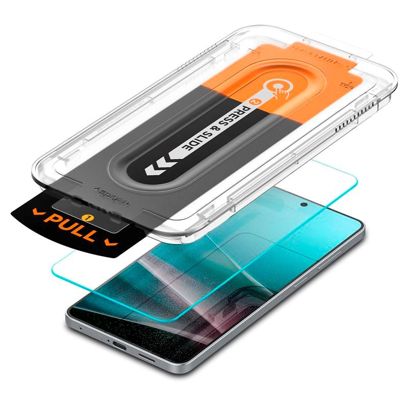 Samsung Galaxy S25 Edge - Spigen EZ Fit Glas tR Skærmbeskyttelse - Case Friendly - Gennemsigtig