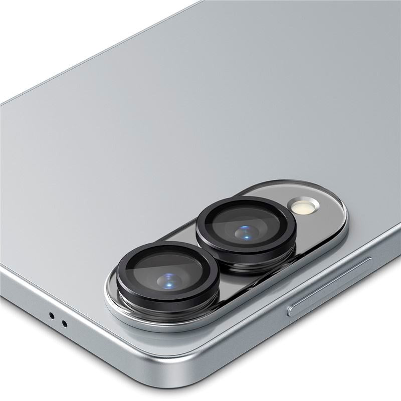 Samsung Galaxy S25 Edge Spigen EZ Fit. tR Optik Pro Kameralinse Glas - 2 stk - Sort