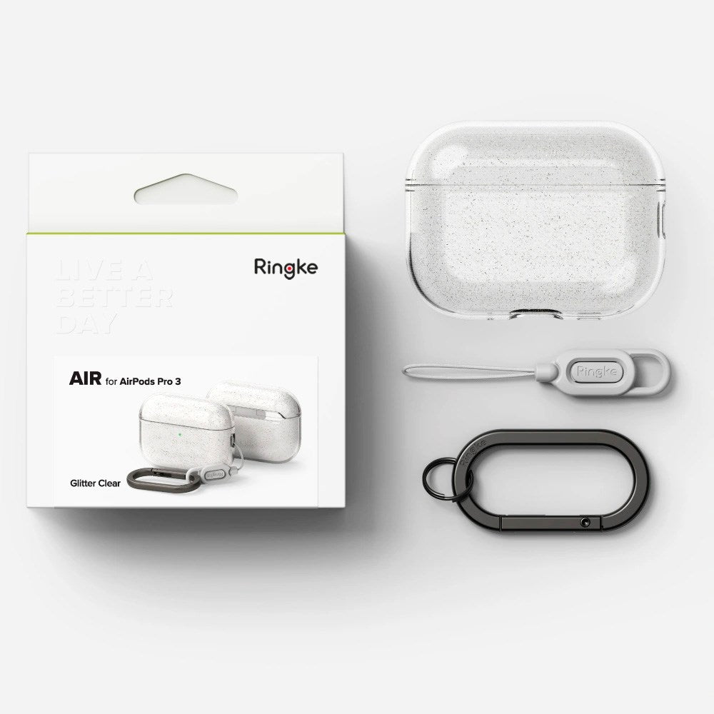 Ringke Air Cover - Apple AirPods Pro (3. gen.) - Gennemsigtig / Glitter