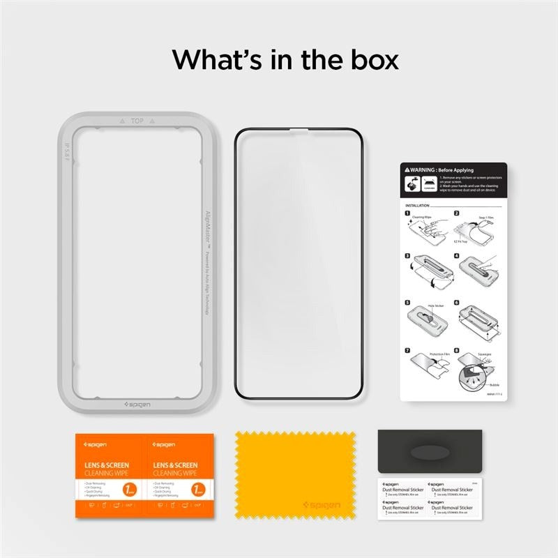 iPhone 11 Pro Max - Spigen Align Glass Skærmbeskyttelse - Case Friendly - Gennemsigtig
