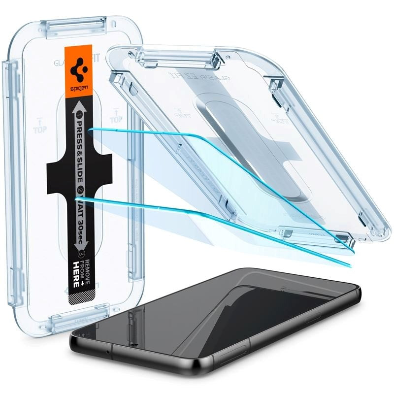Spigen Samsung Galaxy S23 EZ Fit Glas.tR Skærmbeskyttelse 2. Stk - Case Friendly - Gennemsigtig