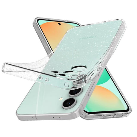 Samsung Galaxy S24 FE Liquid Crystal Glitter Bagside Cover - Gennemsigtig