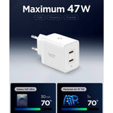 Spigen - 47W Vægoplader - 2x USB-C - Hvid