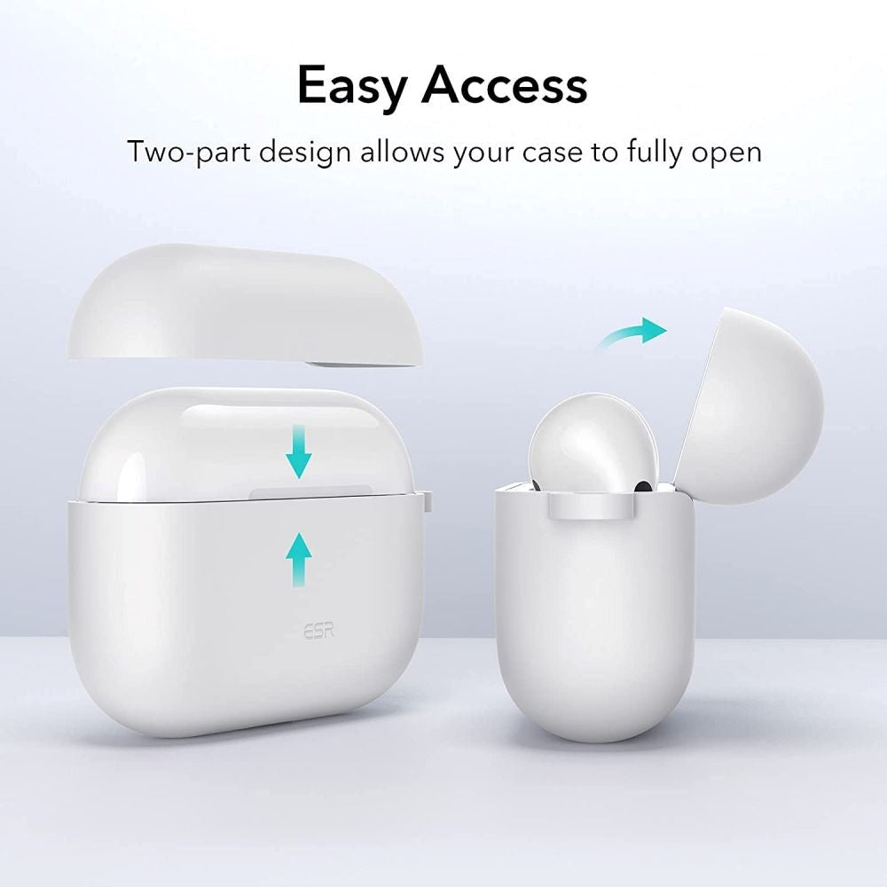 Apple Airpods (3. gen.) ESR Bounce Silikone Cover m. Karabinhage  - Hvid