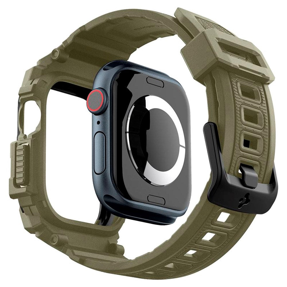 Apple Watch 10 (46mm) - Spigen Rugged Armor Pro Rem m. Cover - Grøn