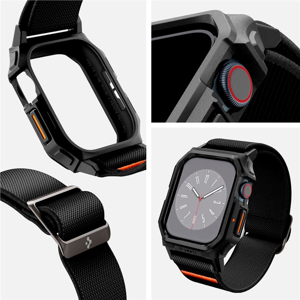 Apple Watch 10 (46mm) - Spigen Lite Fit Pro Rem m. Cover - Sort