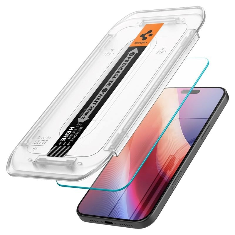 Spigen iPhone 16 Pro EZ Fit Glas.tR Beskyttelsesglas - Case Friendly - Gennemsigtig - (DEMO)