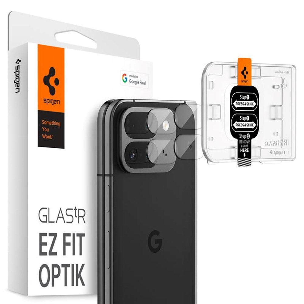 Spigen - Hærdet Glas Kameralinsebeskyttelse - Google Pixel 9 Pro Fold - 2 Pack - Gennemsigtig