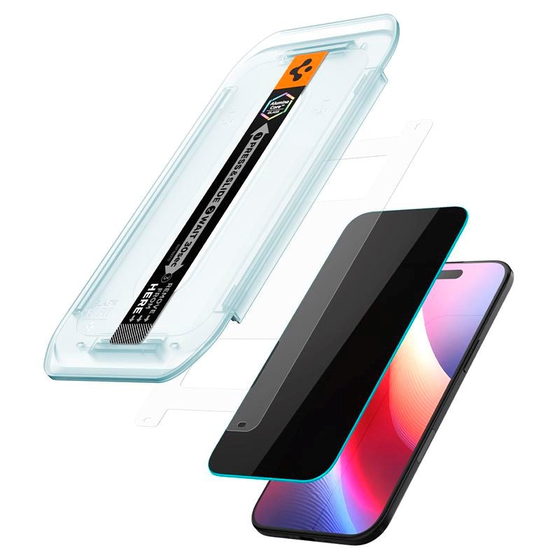 Spigen Glass tR EZ Fit Skærmbeskyttelsesglas - iPhone Air - Privacy Funktion - 2 stk - Gennemsigtig