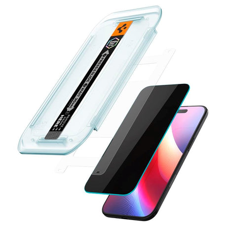 Spigen Glass tR EZ Fit Skærmbeskyttelsesglas - iPhone Air - Privacy Funktion - 2 stk - Gennemsigtig