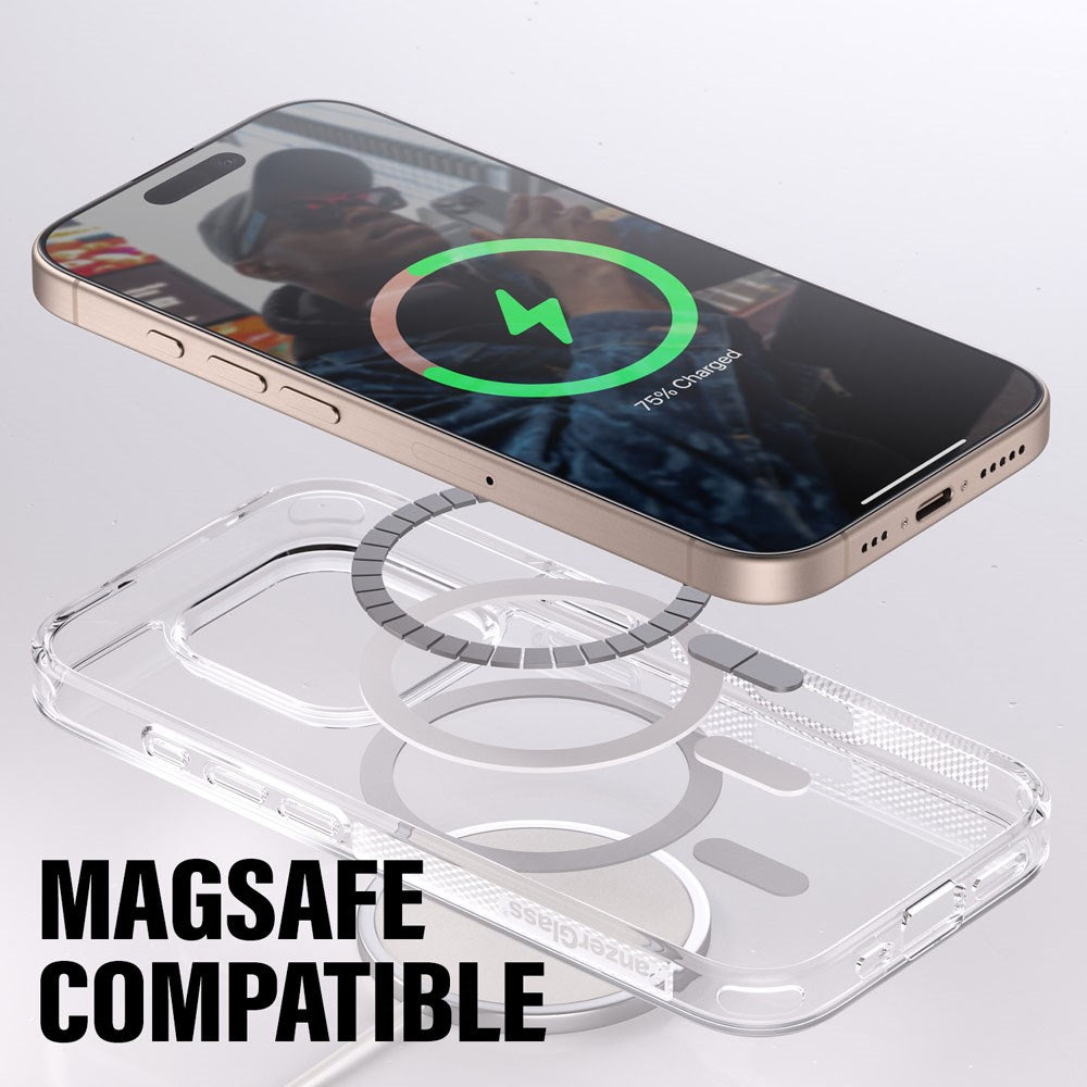 PanzerGlass iPhone 16 Plus 3-i-1 Bundle m. EasyAligner - Skærmbeskyttelse (UWF) / Bagsidecover / Kamerabeskyttelse - Gennemsigtig / Sort