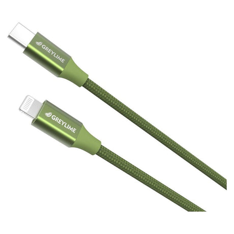 GreyLime 18W Braided USB-C til Lightning Kabel 1 meter - Grøn