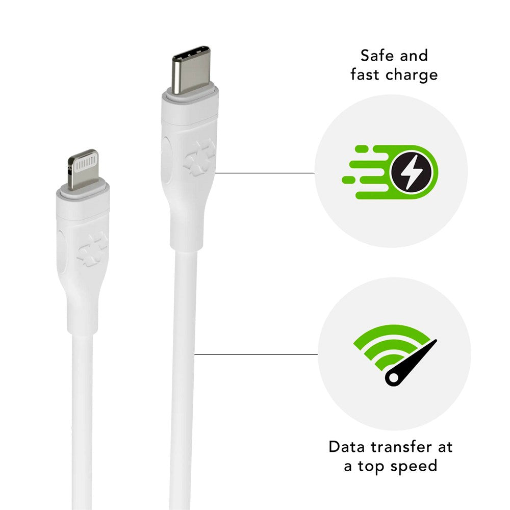 Bæredygtigt USB-C til Lightning Kabel fra dbramante1928 - 36W - 1.2M - Hvid