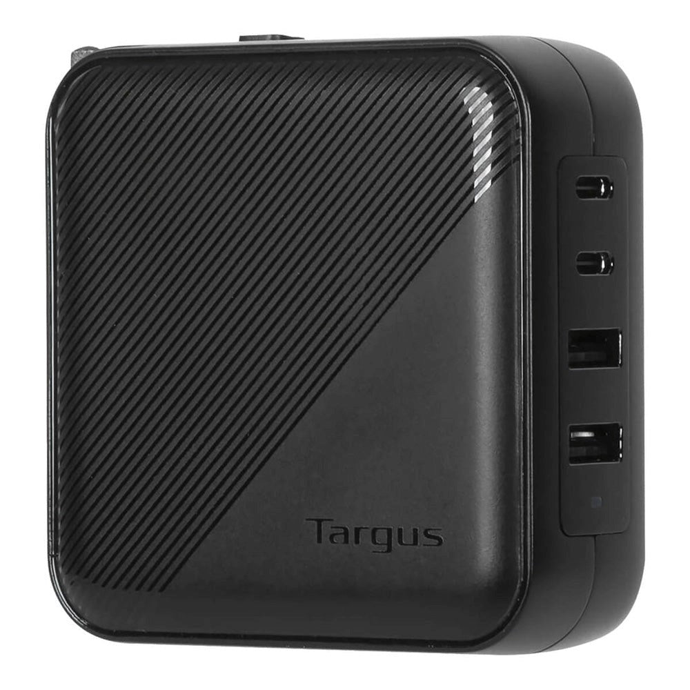 Targus 100W PD Vægoplader m. 2 x USB-C, 2 x USB-A og Rejseadaptere - Sort