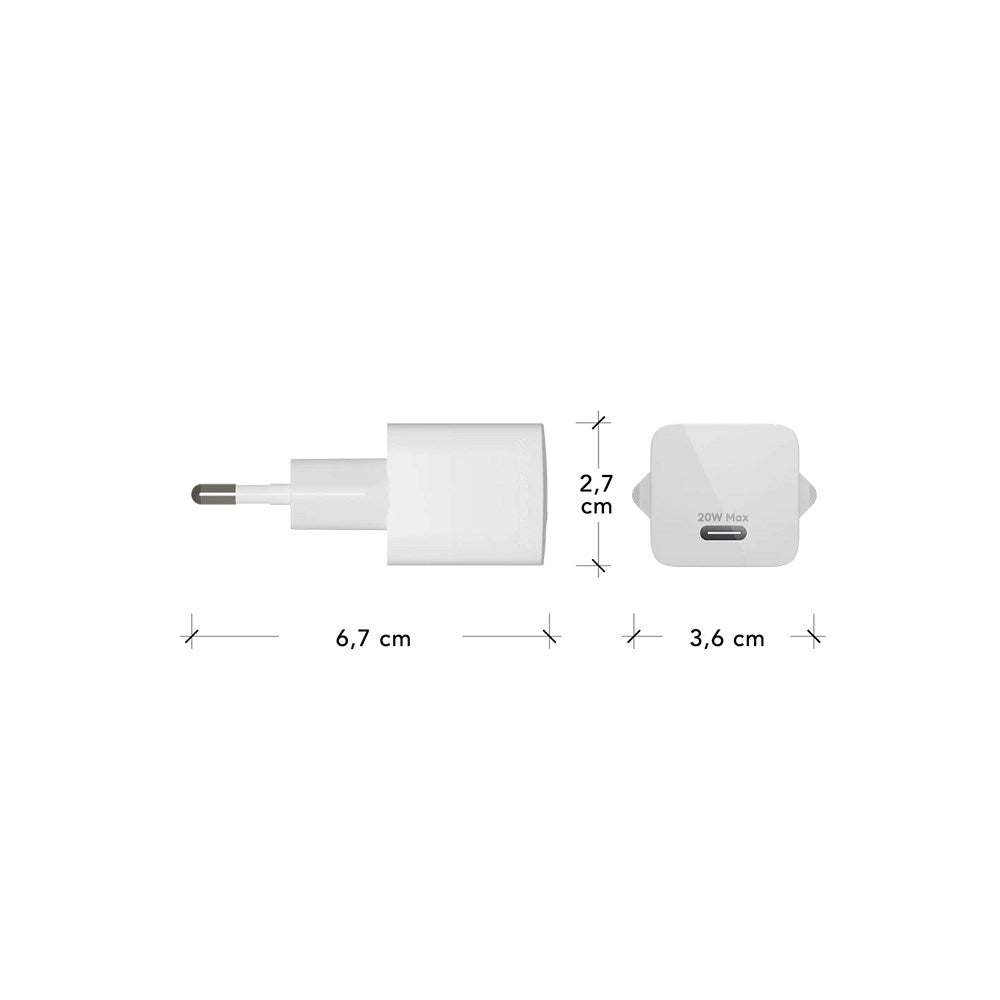 dbramante1928 - EU Vægoplader - 1 x USB-C 20W - Hvid