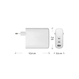 dbramante1928 - EU Vægoplader - 2 x USB-C 65-140W/45-100W/1 x USB-A 18W - Hvid