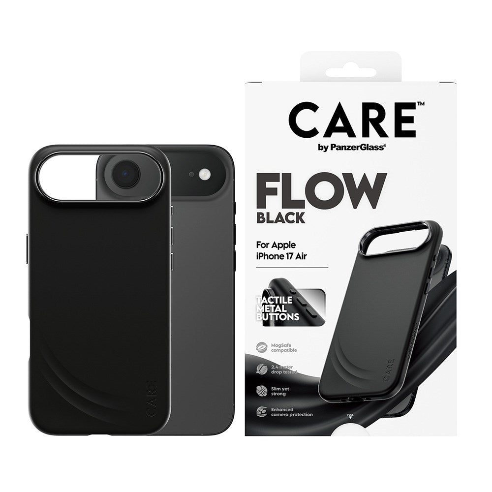 CARE by PanzerGlass iPhone Air Feature Flow Mobil Cover - MagSafe Kompatibel - Sort