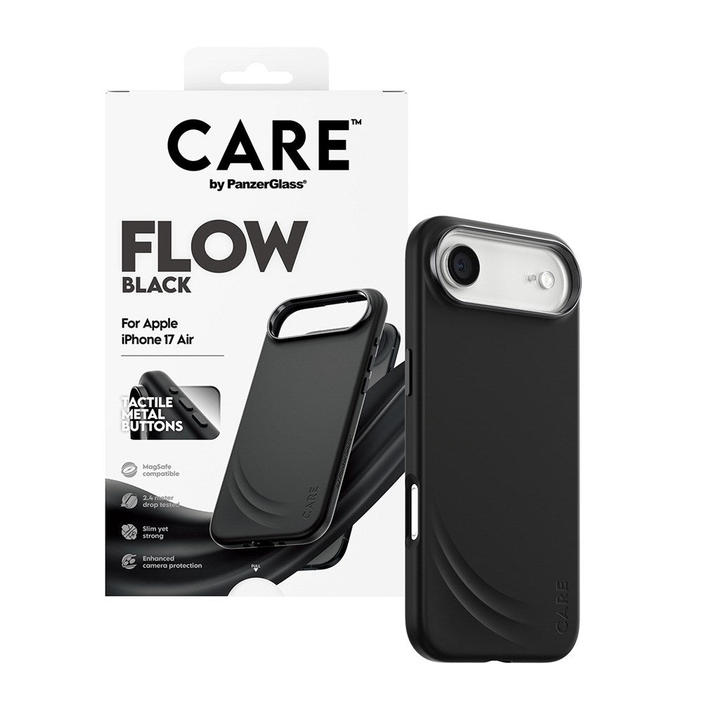 CARE by PanzerGlass iPhone Air Feature Flow Mobil Cover - MagSafe Kompatibel - Sort