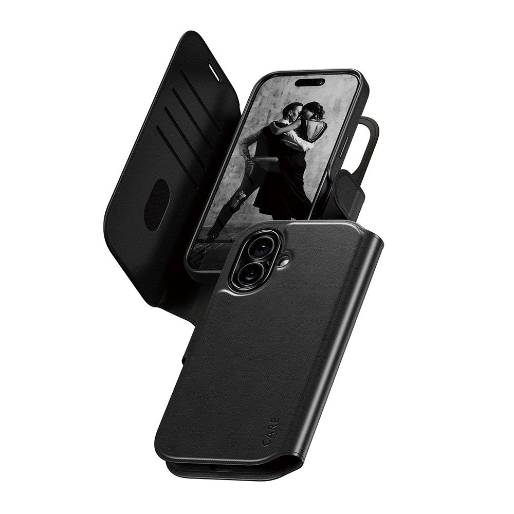 iPhone 17 CARE by PanzerGlass Feature Tango 2-in-1 Mobil Cover m. Kortholder - Sort