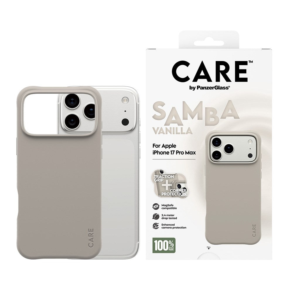 iPhone 17 Pro Max CARE by PanzerGlass Fashionable Samba Mobil Cover - MagSafe Kompatibel - Vanilla
