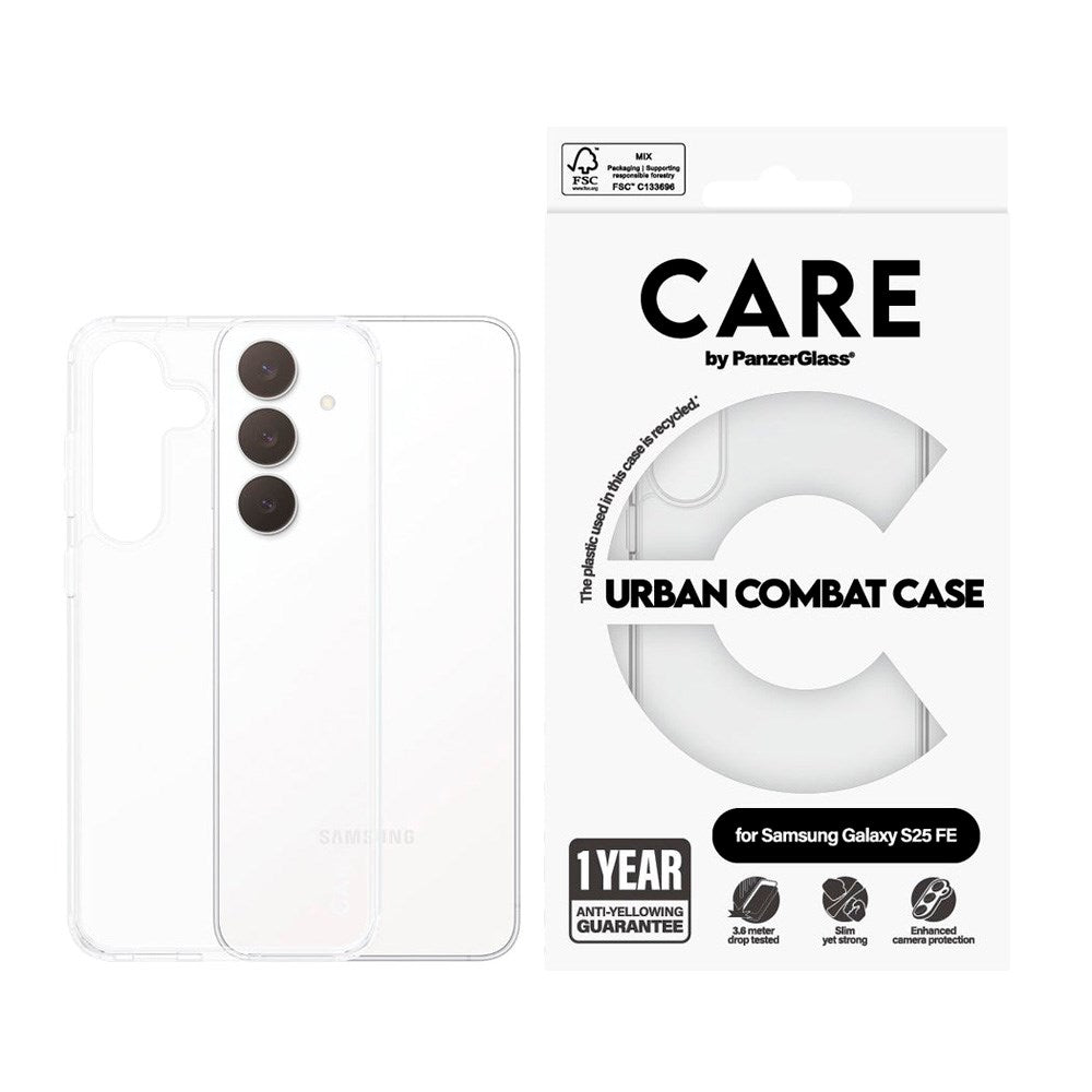 Samsung Galaxy S25 FE - CARE by PanzerGlass FLAGSHIP Urban Combat Cover - Transparent