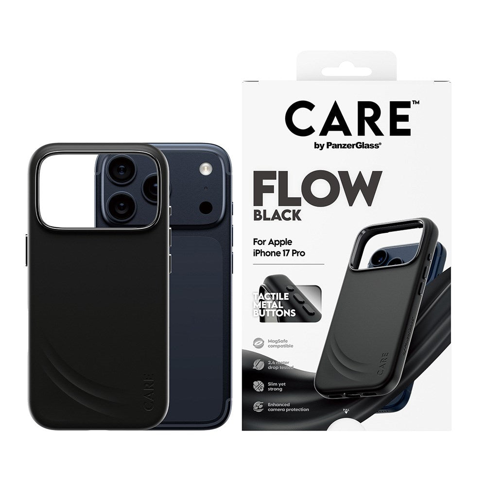CARE by PanzerGlass iPhone 17 Pro Feature Flow Mobil Cover - MagSafe Kompatibel - Sort