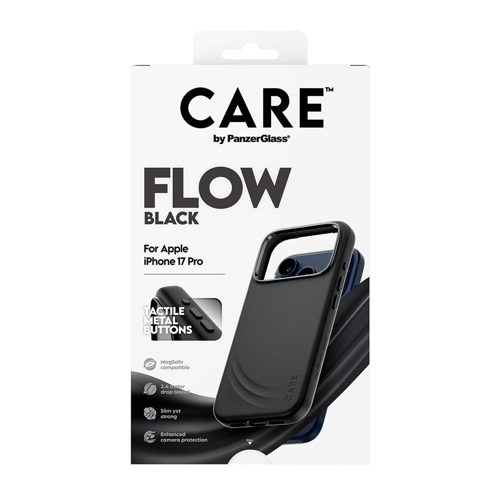 CARE by PanzerGlass iPhone 17 Pro Feature Flow Mobil Cover - MagSafe Kompatibel - Sort