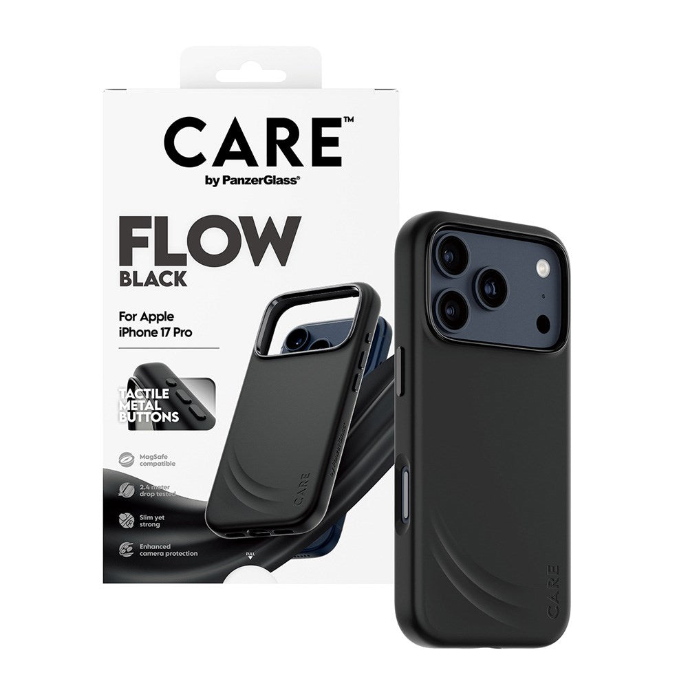 CARE by PanzerGlass iPhone 17 Pro Feature Flow Mobil Cover - MagSafe Kompatibel - Sort