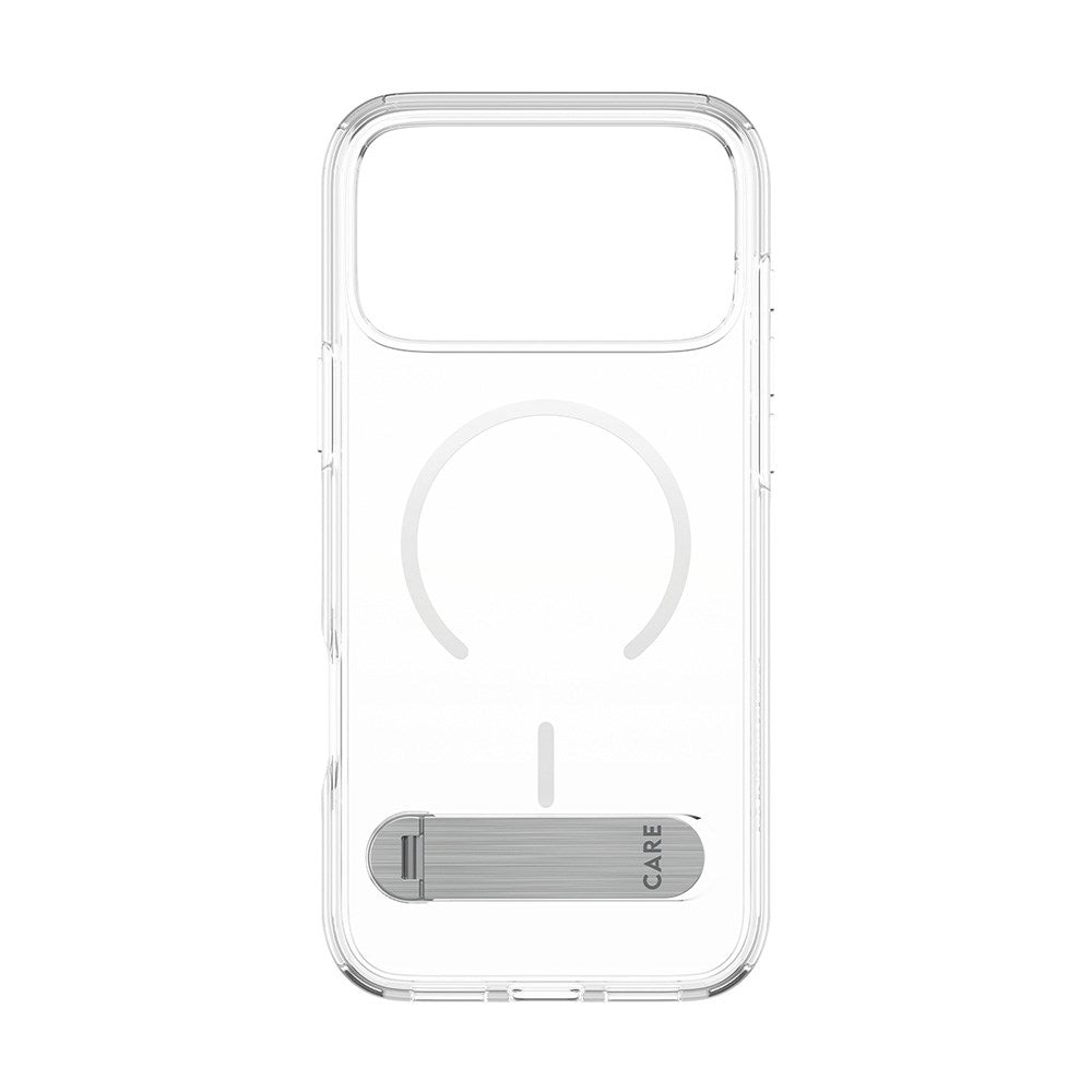 iPhone 17 Pro Max CARE by PanzerGlass Feature Kickstand Mobil Cover -  MagSafe Kompatibel - Transparent / Silver