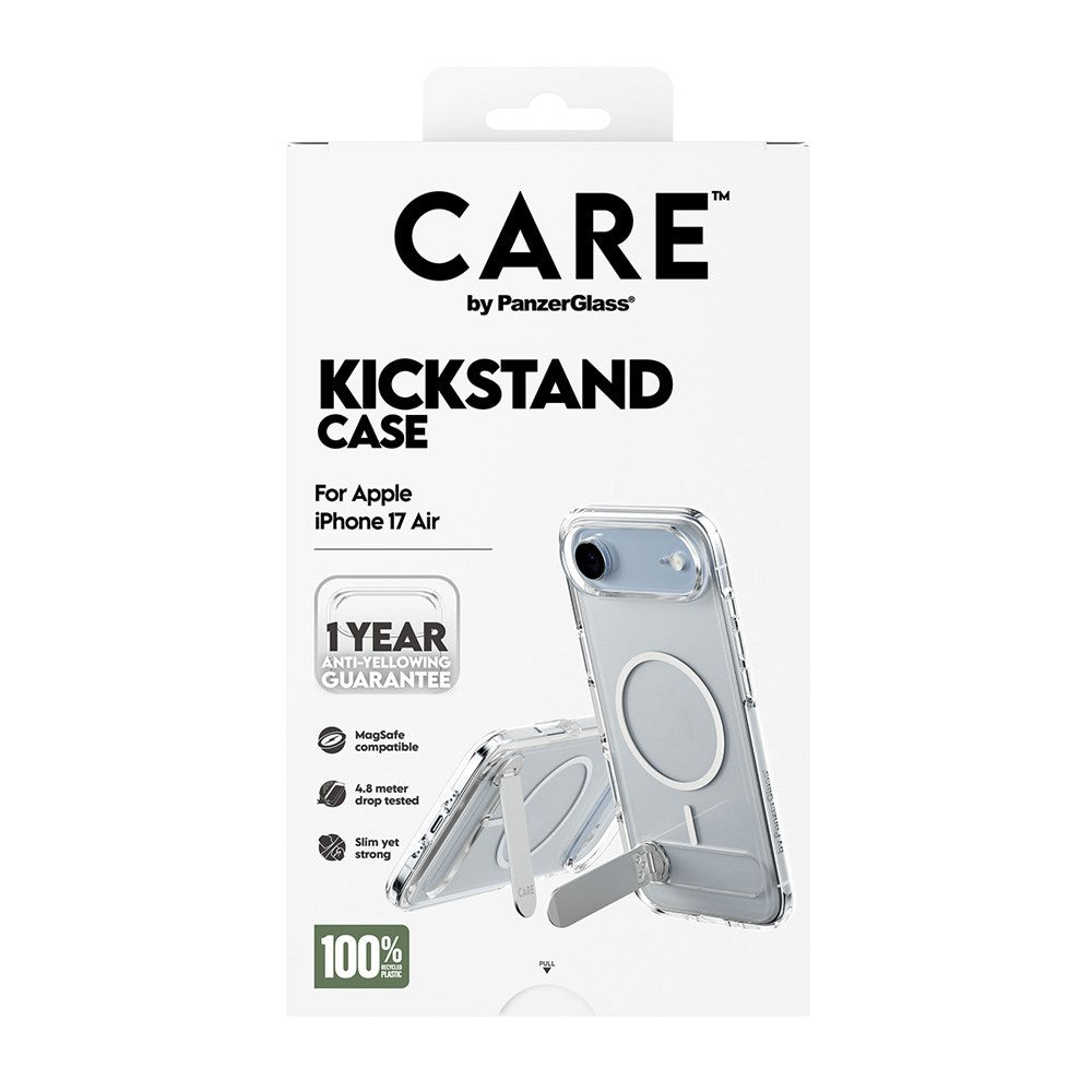 iPhone Air CARE by PanzerGlass Feature Kickstand Mobil Cover -  MagSafe Kompatibel - Transparent / Silver
