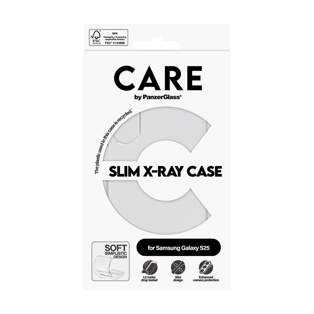 Samsung Galaxy S25 CARE by PanzerGlass FASHION X-Ray Soft Basic Mobil Cover - Transparent