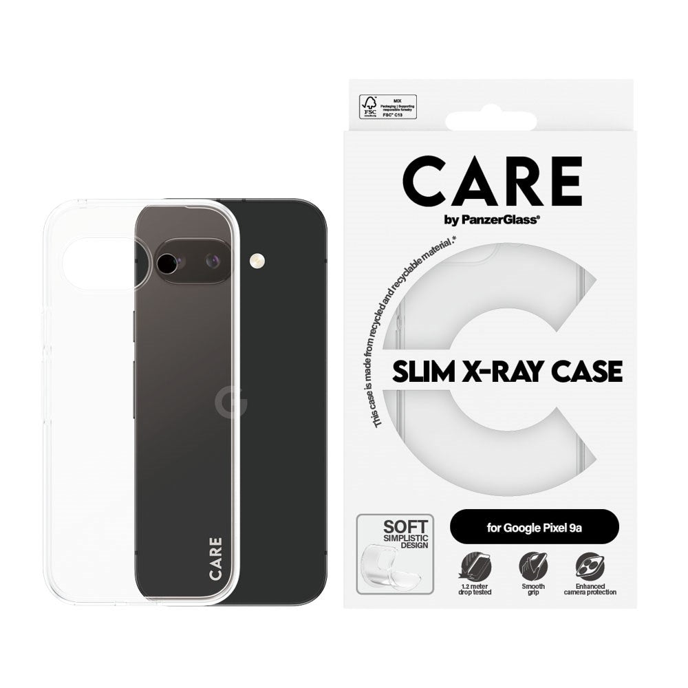 Google Pixel 9a CARE by PanzerGlass FASHION X-Ray Soft Basic Mobil Cover - Transparent
