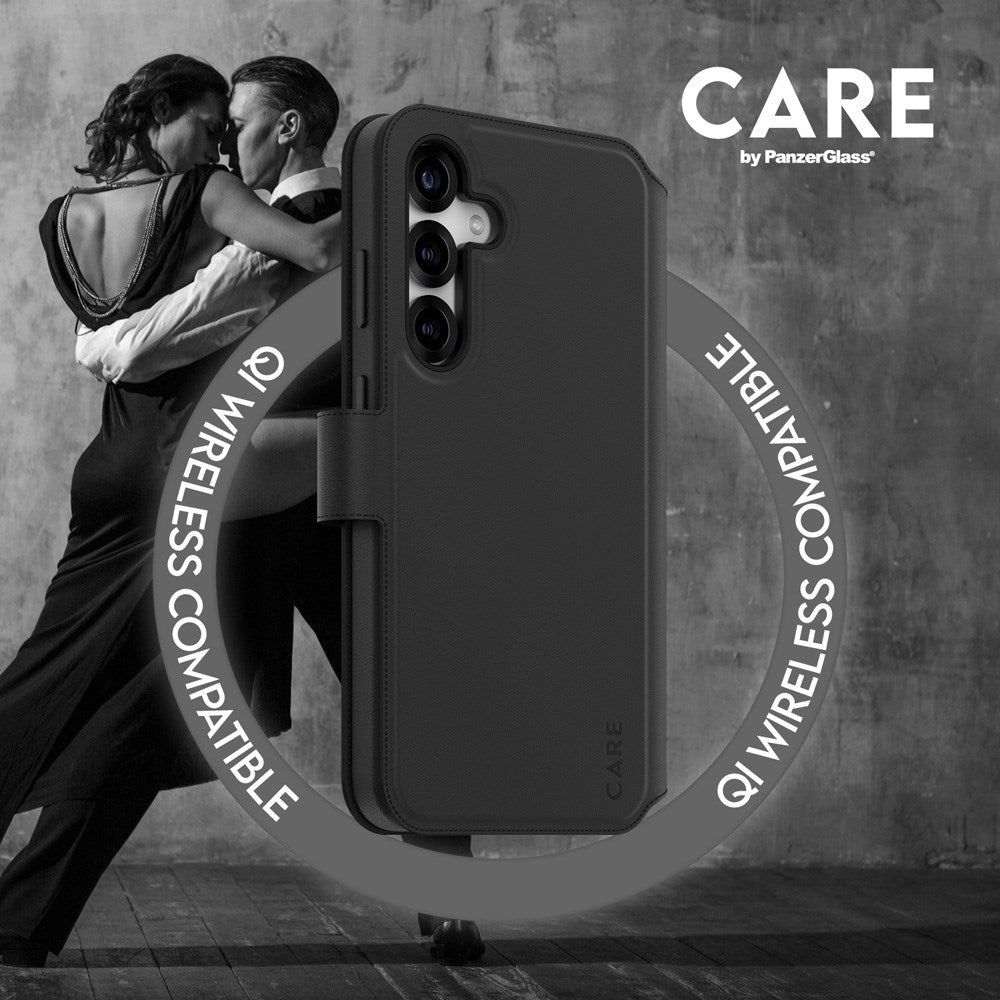 Samsung Galaxy S25+ (Plus) CARE by PanzerGlass Feature Tango 2-in-1 m. Pung Mobil Cover - Qi Kompatibel - Sort