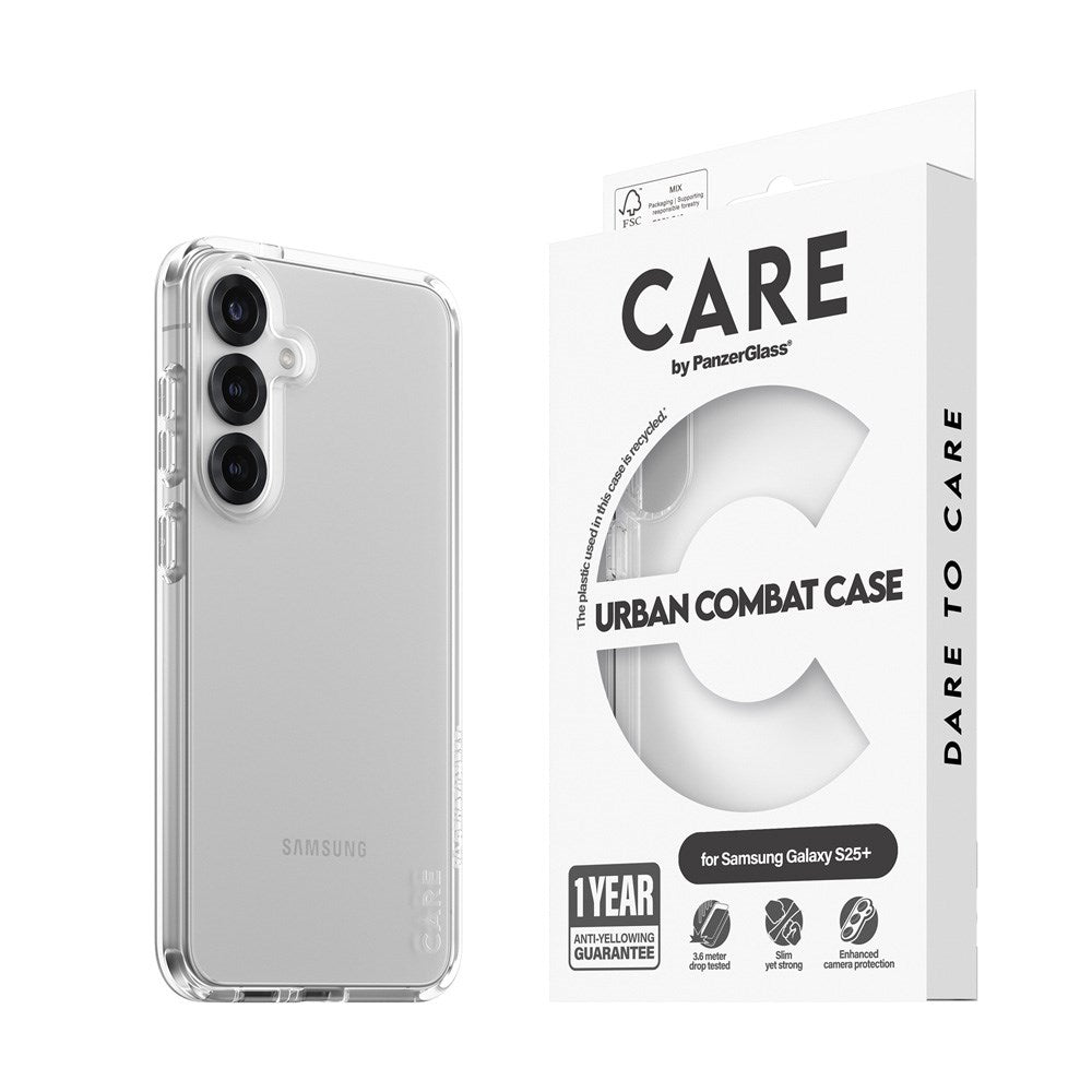 Samsung Galaxy S25+ (Plus) CARE by PanzerGlass FLAGSHIP Urban Combat Case - Gennemsigtig - (DEMO)