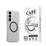 Samsung Galaxy S25+ (Plus) CARE by PanzerGlass FLAGSHIP Urban Combat Case - Qi Kompatibel - Gennemsigtig / Plum Purple