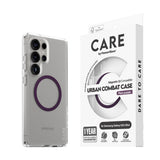 Samsung Galaxy S25 Ultra CARE by PanzerGlass FLAGSHIP Urban Combat Case - Qi Kompatibel -Gennemsigtig  / Plum Purple