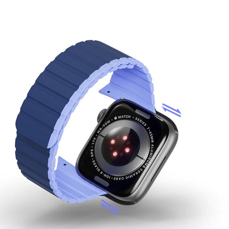 Dux Ducis Apple Watch (42/44/SE/45/46/49mm) LD-Series Silikone Rem m. Magnetisk Lukning - Blå