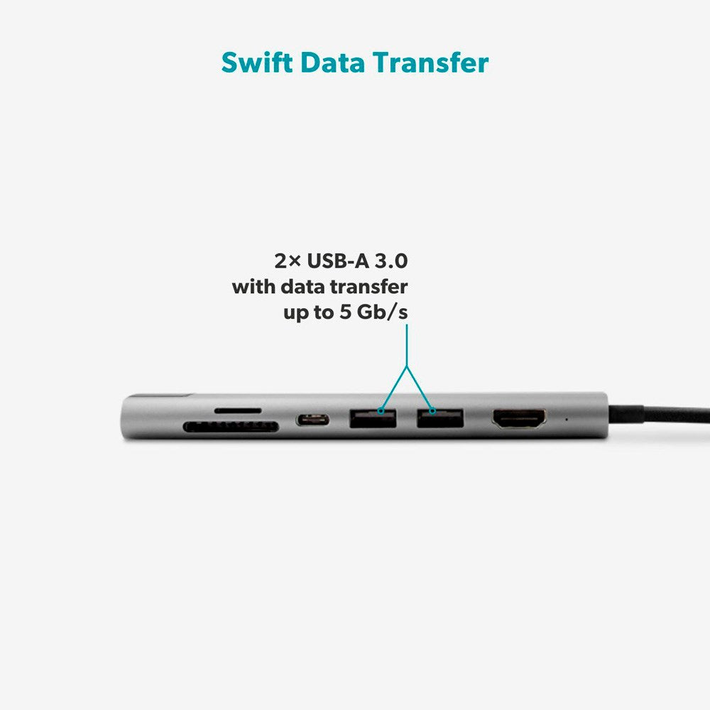 Epico - Multimedia 8K USB-C 7-i-1 Hub - Space Grey