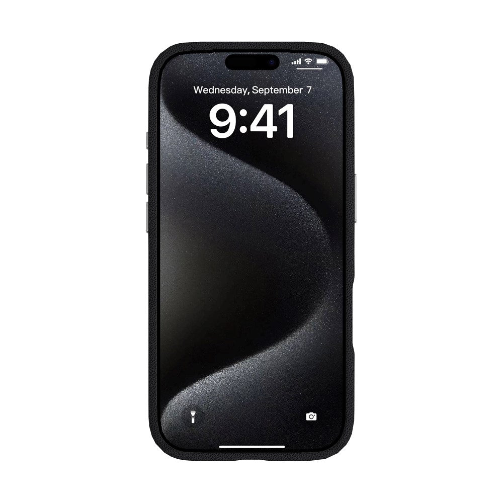 iPhone 17 Pro eSTUFF INFINITE VENICE Kunstlæderbetrukket Plast Mobil Cover - MagSafe Kompatibel - Sort