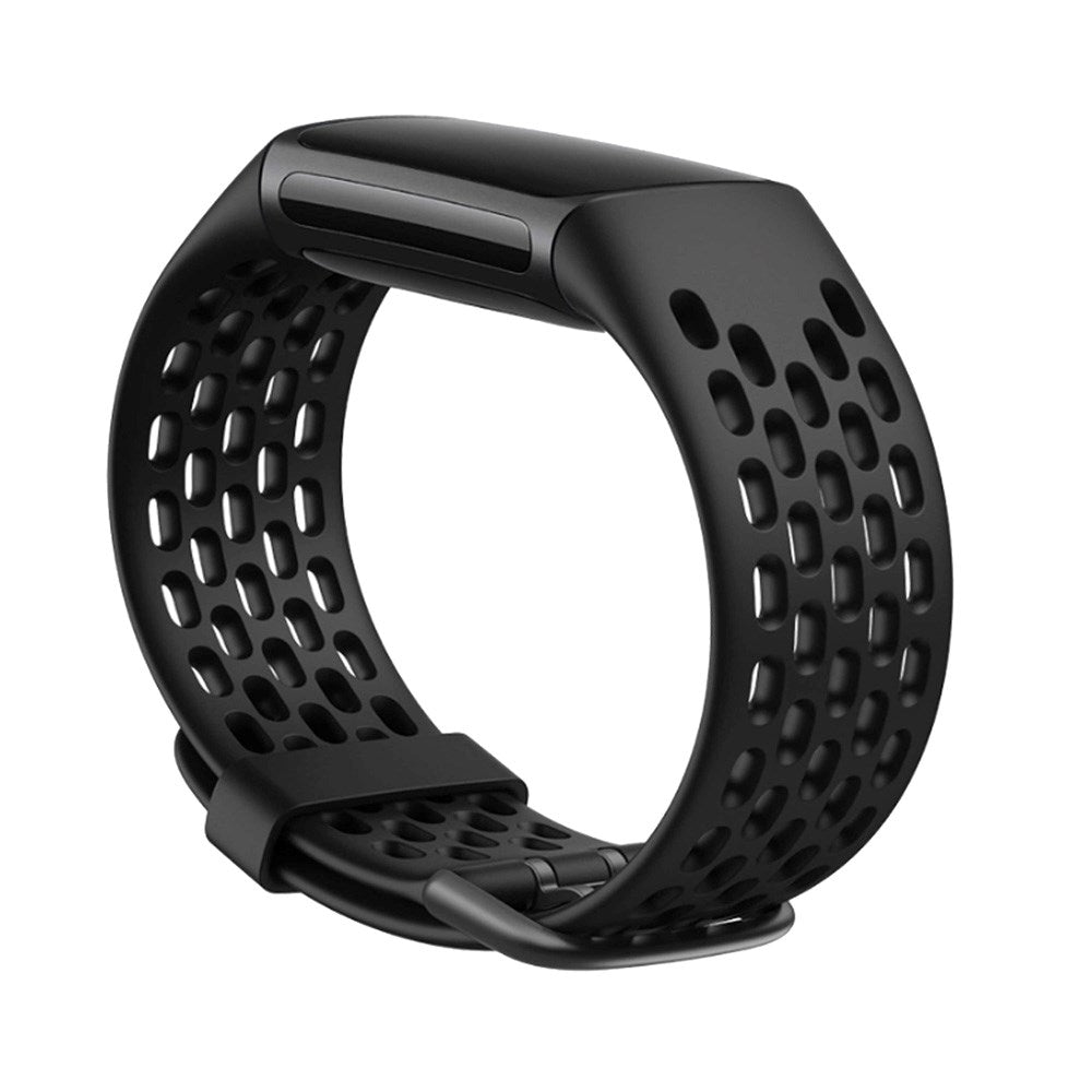 Fitbit Charge 5 - PURO SPORT PLUS - Silikone Rem - Sort