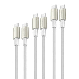 4smarts USB-C til USB-C PremiumCord - 3x USB-C til USB-C Kabel m. USB-C Adapter & Forlænger - Hvid