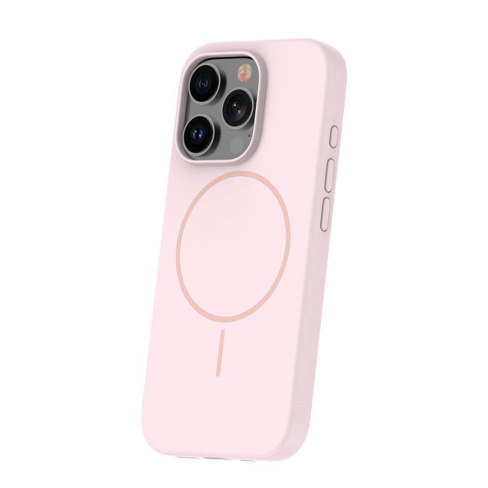 iPhone 15 Pro Silicone Thin Mobil Cover - MagSafe Kompatibel - Lyserød