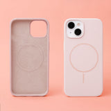 iPhone 16 Silicone Thin Mobil Cover - MagSafe Kompatibel - Lyserød