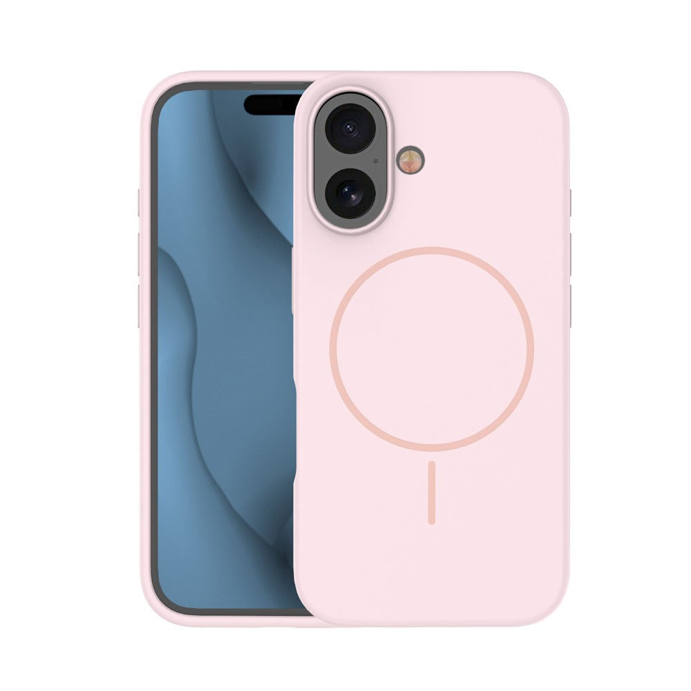 iPhone 16 Silicone Thin Mobil Cover - MagSafe Kompatibel - Lyserød