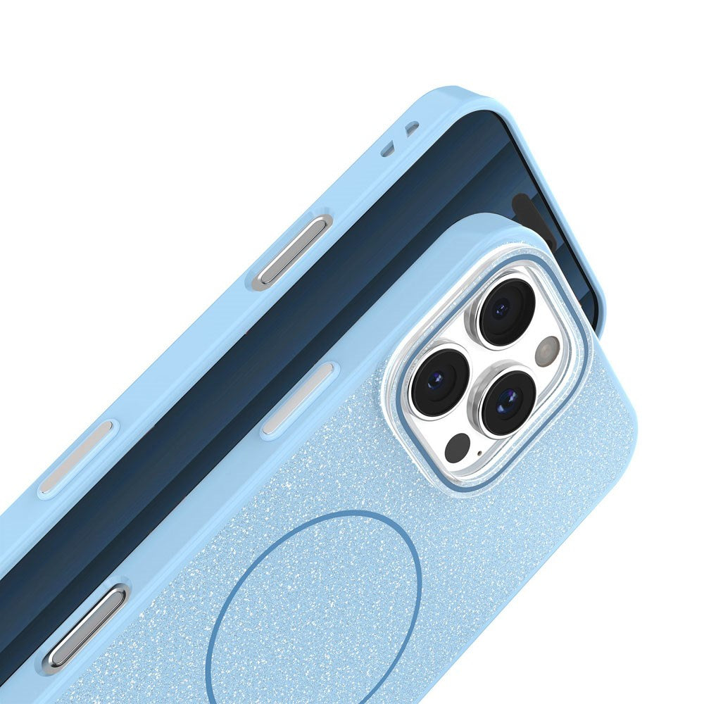 iPhone 11 Glitter Thin Mobil Cover - MagSafe Kompatibel - Lyseblå