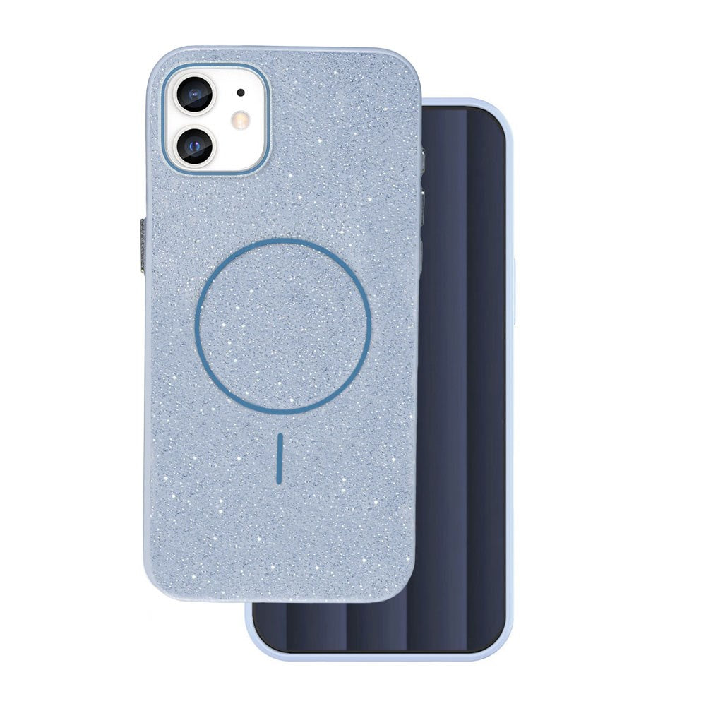 iPhone 11 Glitter Thin Mobil Cover - MagSafe Kompatibel - Lyseblå