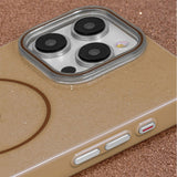 iPhone 15 Pro Glitter Thin Mobil Cover - MagSafe Kompatibel - Brun